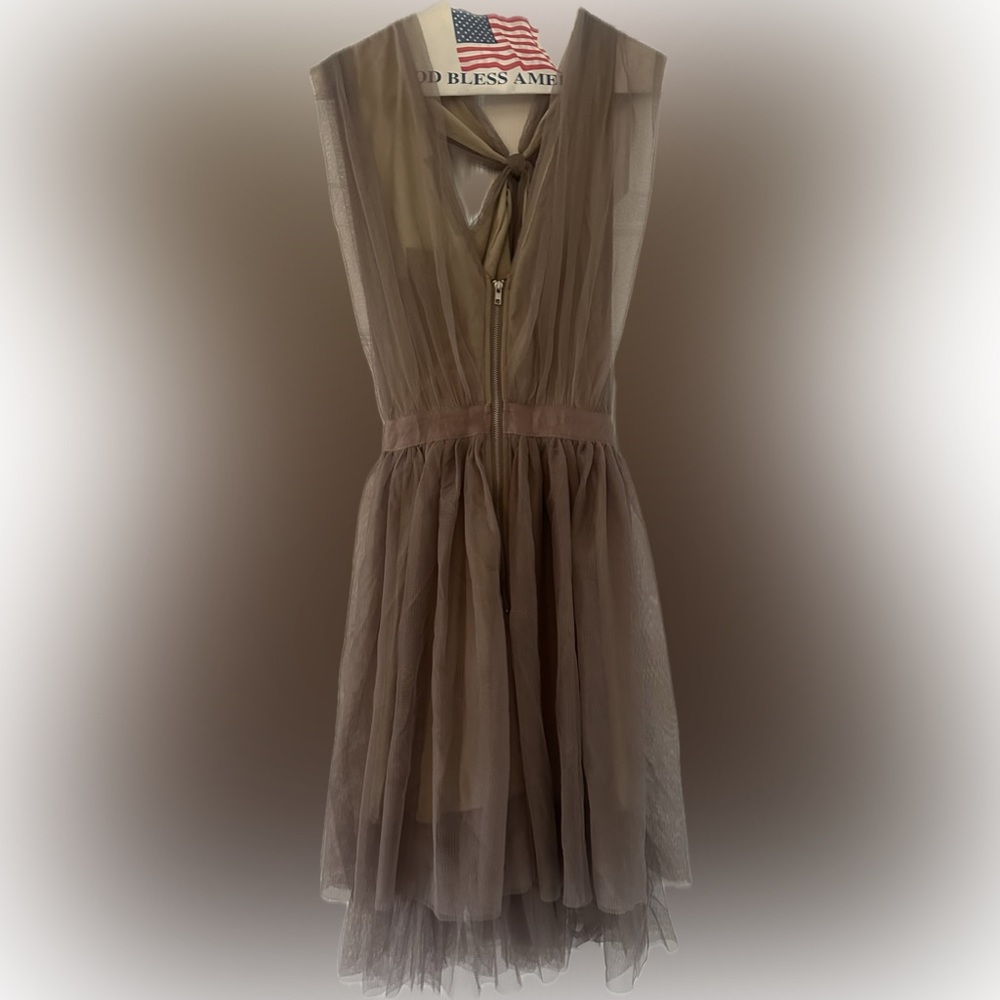 Ark & Co. Sleeveless Tulle Dress in Chocolate | S EUC